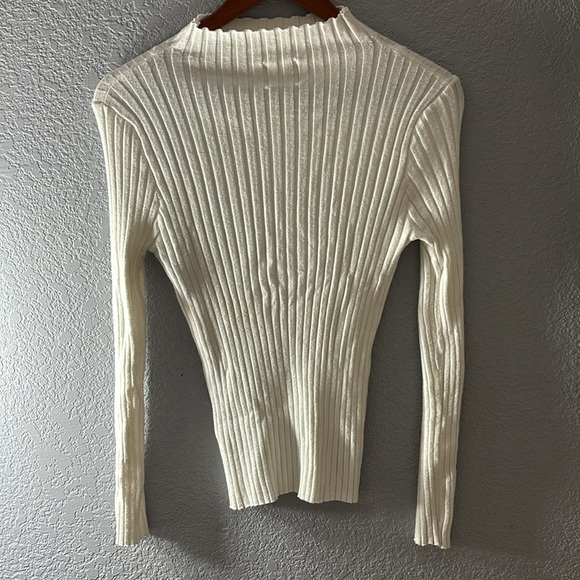 Princess Polly The Butler White Mock Neck Sweater Top - Picture 11 of 13